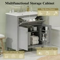 thumbnail image 6 of 30" Bathroom Vanity with Ceramic Sink Modern Gray Single Bathroom Cabinet with 2 Doors and a Shelf Soft Close Doors, 6 of 19