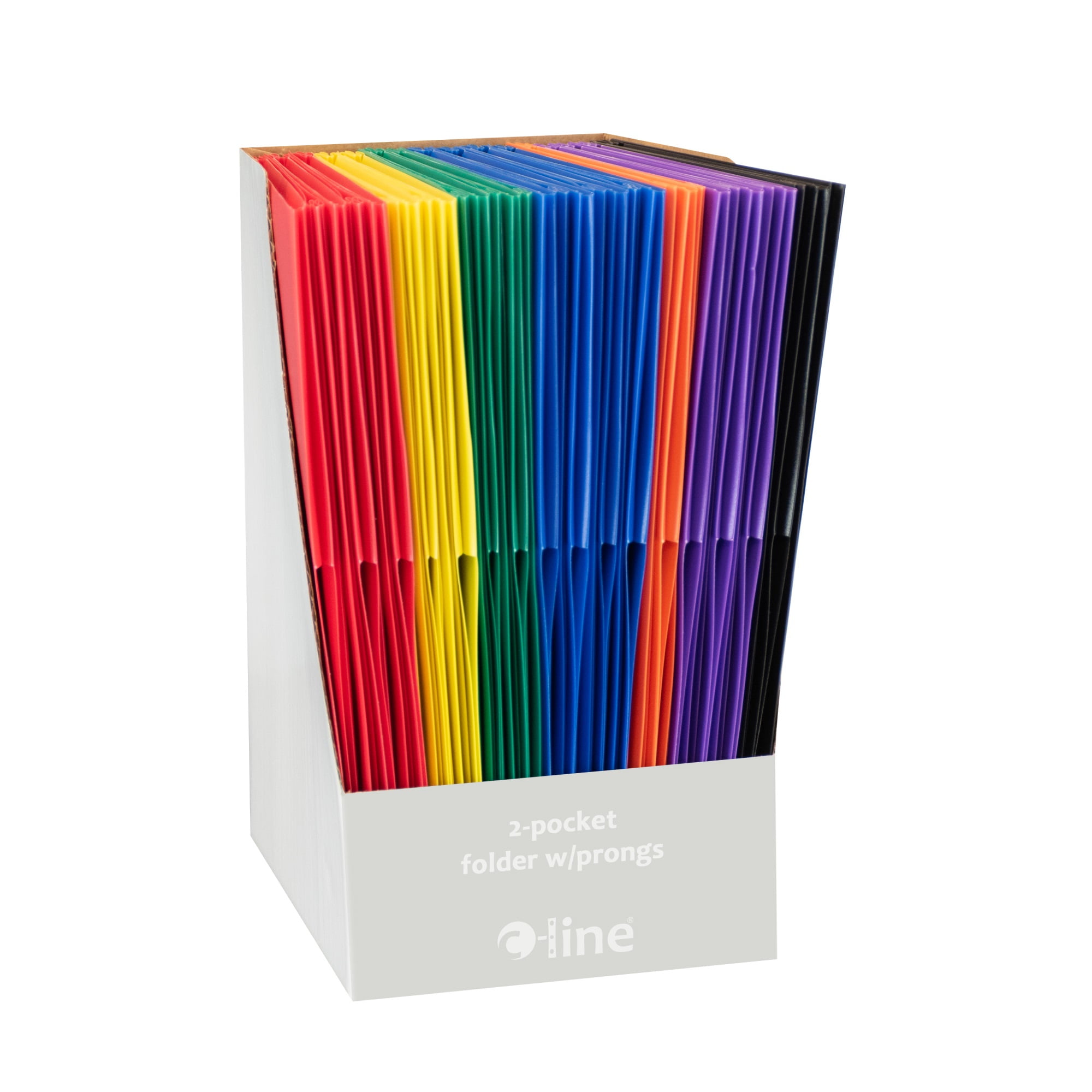 C-Line 2-Pocket Poly Folders With Prongs, Letter Size, Assorted Colors, Pack Of 36 Folders