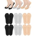 thumbnail image 2 of Gustave 6 Pairs Women No Show Socks Ultra Low Cut Liner Socks Non Slip Hidden Invisible Socks Thin Ice Silk Footies Socks for Flats Loafer Boat - Black/Gray/Nude, 2 of 10