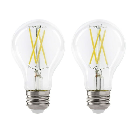 Xtricity A19 LED Clear Filament Light, 9W (60W Eqv), 5000K, E26, Dimmable, (2 Pack)