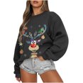 thumbnail image 1 of Mode de Noël pour Femmes, Chandail en Molleton Décontracté à Manches Longues et Col Rond Imprimé, Blouse pour Femmes, Chandail en Molleton Col Rond en Liquidation, 1 of 2