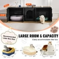 thumbnail image 4 of VEVOR Cat Litter Box Enclosure for 2 Cats, 57.9 in Hidden Litter Furniture, Double Room Large Cat Washroom Cabinet, Indoor Wooden Pet House TV Stand Side Table, Fit Most of Litterbox, Black, 4 of 9