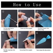 Dihmpor Piping Bags and Tips Set, Cakes Decorating Kit Supplies with 3 Reusable Pastry Bags, 18 Frosting Tips, 3 Couplers, 3 Bag Ties, 3 Cake Scraper, 1 Cake Decorating Tool for Cookie Icing