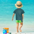 thumbnail image 4 of FORMRS Boys Rash Guard Short Sleeves Swim Shirt Quick Dry UPF 50+ Sun Protection, Sizes 3-12T, Red Christmas Light, 4 of 6