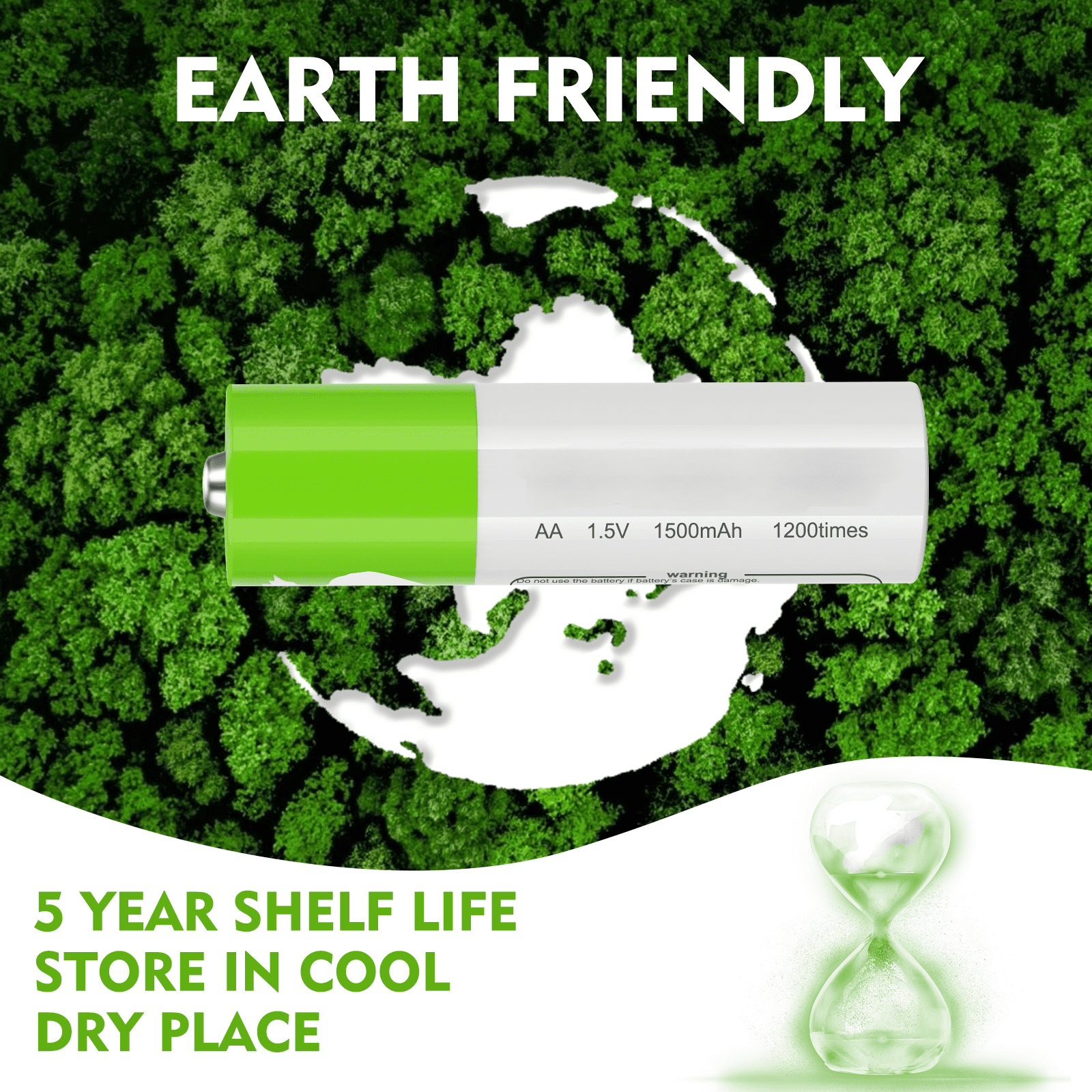 Rechargeable AA Batteries,1.5V 3600mWh Rechargeable Double A Battery Lithium with Charger（12 Pack）