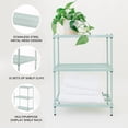 thumbnail image 3 of Design Ideas MeshWorks 3-Tier Metal Storage Shelving Unit Rack, Sage Green, 3 of 10