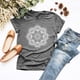 thumbnail image 2 of Camiseta de mujer Blusa de verano con cuello redondo y manga corta floral, gris claro, L Yuarrent AP002559-09, 2 of 5