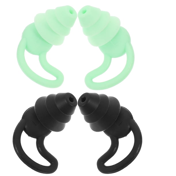 FELTECHELECTR 2 pares de tapones de silicona reutilizables para los oídos, con reducción de ruido, para dormir, nadar y conciertos.