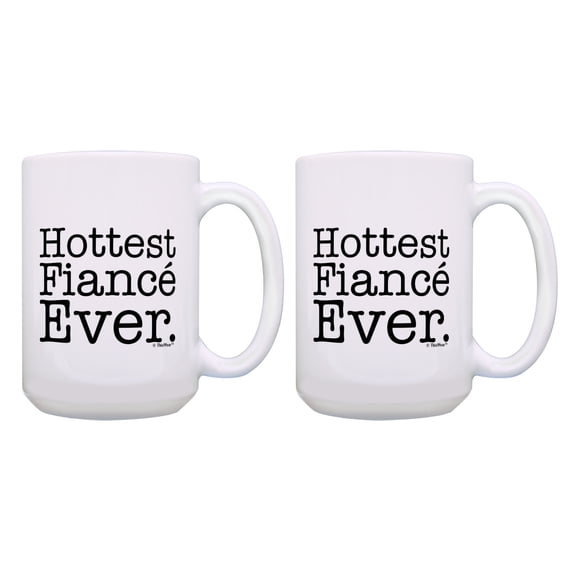 ThisWear Fiance Coffee Mug Set Hottest Fiance Ever Valentines Gifts 2 Pack 15oz Coffee Mugs