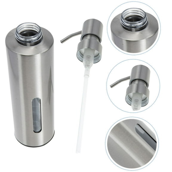 Mobutofu 1Set Kitchen Hand Soap Dispenser 304 Stainless Steel 220ml Capacity 11.8x2in