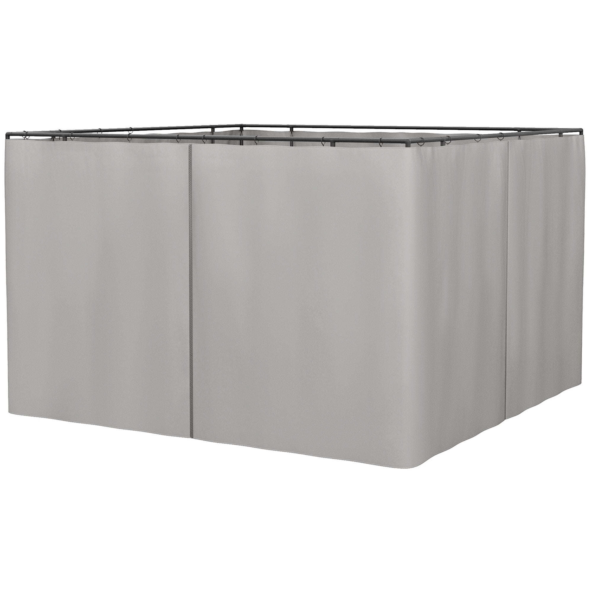 Outsunny 9.84' x 9.84' Gazebo Sidewall Set with Hooks/C-Rings, Gray
