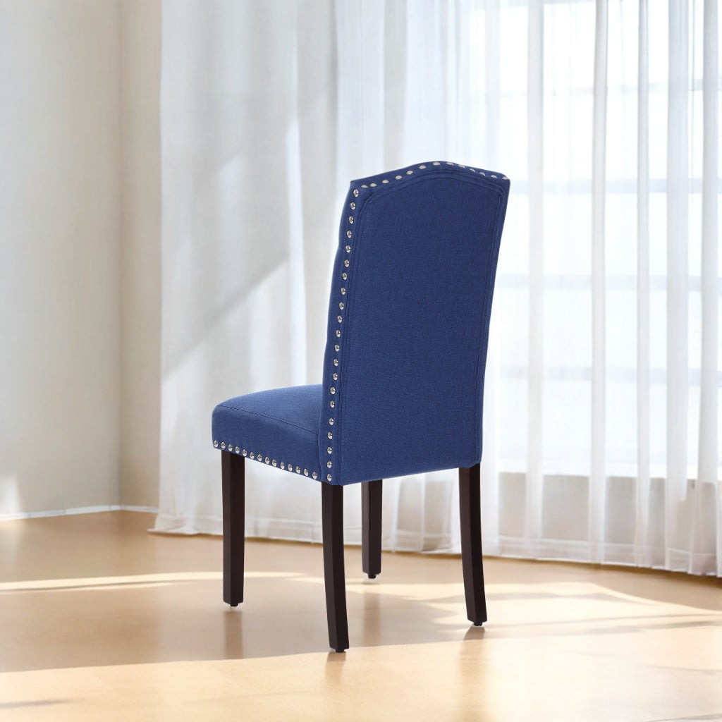 Set of 2 Dining Chairs, High Back, Tufted Design, Solid Wood Legs, Upholstered Seats, 18.1" x 23.2" x 40.5".