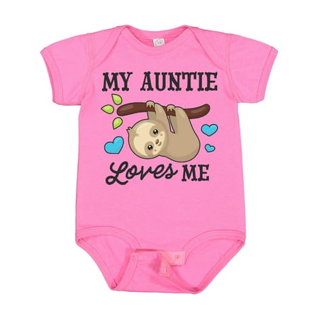 

Inktastic My Auntie Loves Me with Sloth and Hearts Gift Baby Boy or Baby Girl Bodysuit