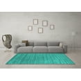 thumbnail image 3 of Ahgly Company Machine Washable Indoor Square Abstract Turquoise Blue Contemporary Area Rugs, 4' Square, 3 of 4