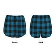 thumbnail image 6 of Uemuo Blue Black Plaid Pattern Women's Athletic Shorts High Waisted Running Shorts with Liner Pockets Gym Elastic Workout Shorts-X-Large, 6 of 9