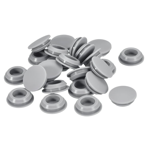 Unique Bargains 25pack Silicone Plugs, Rubber Round Snap in Locking Hole Plugs Waterproof Hole Plug for 15.5-17mm Hole, Grey