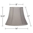 thumbnail image 4 of Set of 2 Softback Round Bell Lamp Shades Pewter Gray Medium 8" Top x 14" Bottom x 11" Slant x 10.5" High Spider with Replacement Harp and Finial Fitting - Springcrest, 4 of 5