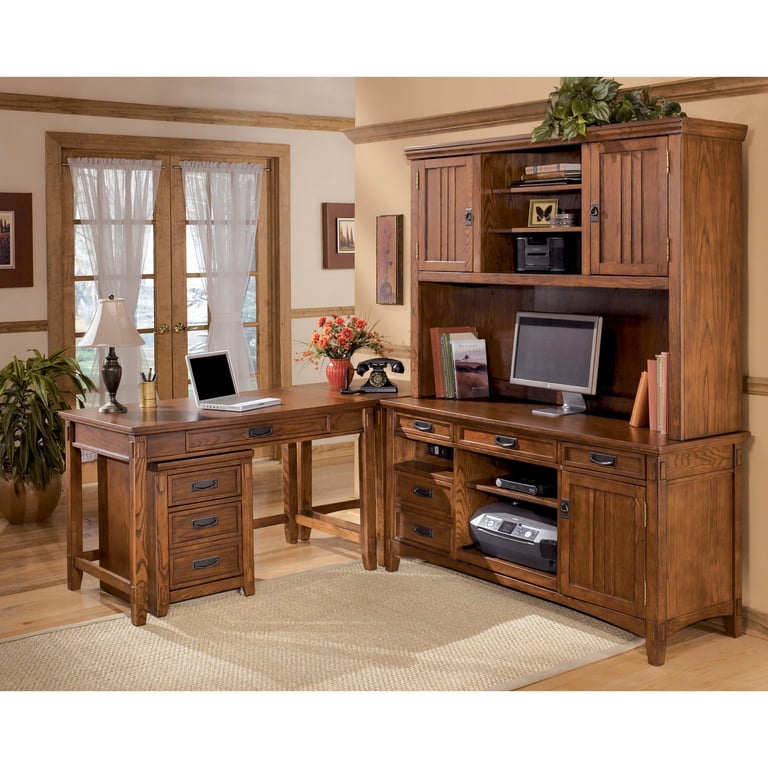Ashley H319-10 Cross Island Dark Oak Finish Home Office Small Leg