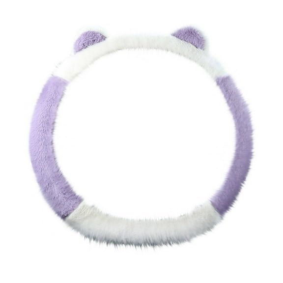 Purple Purple Plush Steering Wheel Cover For Winter Warmth Elastic Design Without Inner Ring For Easy Installation And Comfort