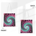 thumbnail image 3 of DouZhe Reusable Grocery Bags, Fractal Red Magenta Spiral Lightweight Polyester Canvas Cloth Tote Bag for Travle Gym Shopping School, 15" x 16", 3 of 7