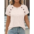 thumbnail image 6 of Women'S Short Sleeve Shirts Business Casual Blouses Dressy Work Tunic Top Sweaters Fashion Clothes Color S, 6 of 7