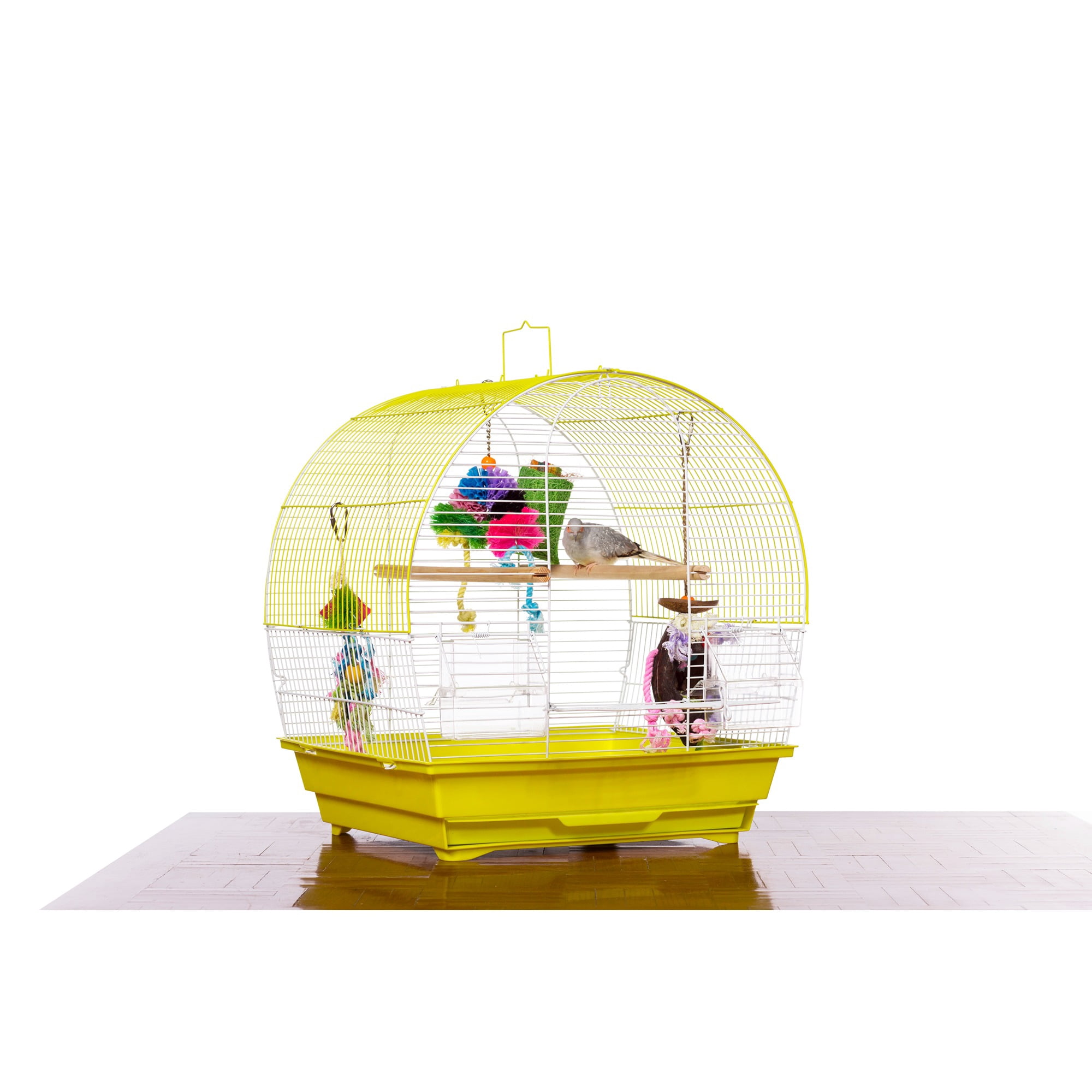 Prevue Pet Products Soho Dome Top Roof Chartreuse & White Bird Cage SP41613C/W