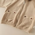 thumbnail image 6 of breaise Toddler Winter Coat Fleece Zip up Hooded Bear Ears Warm Fuzzy Baby Kids Jacket Outerwear Sweater Khaki 3-4Years, 6 of 9