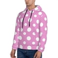 thumbnail image 2 of KLL Purple And White Polka Dot Print Mens Hoodie Long Sleeve Casual Pullover Hooded Sweatshirt Fashion Drawstring Hoodies with Pocket-Large, 2 of 6