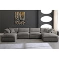 thumbnail image 3 of Maklaine Contemporary Gray Velvet Down Filled Modular Sectional Sofa, 3 of 7