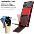 thumbnail image 2 of Case Compatible with iPhone 15 with Card Holder 4-Card Dual Layer Heavy Duty Shockproof Wallet Case Hidden Flip Card Slot Protective Hard Shell Back Cover Case for iPhone 15, 6.1 Inch Red, 2 of 14