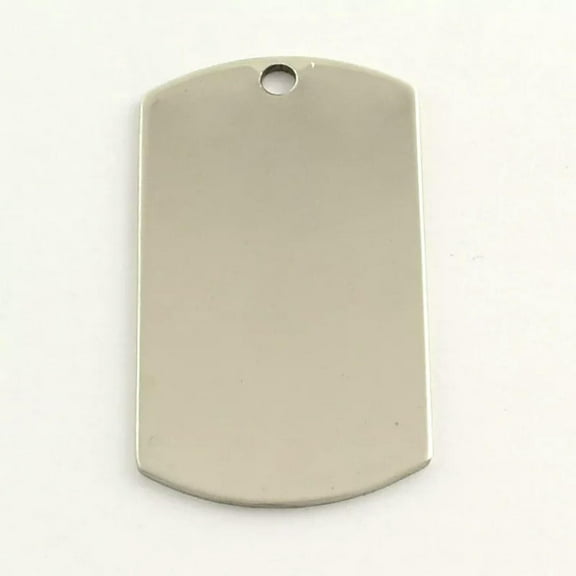 U8MO Silver Dog Tag Stamping Blank Stainless Steel Engraving Large 43mm Full Size