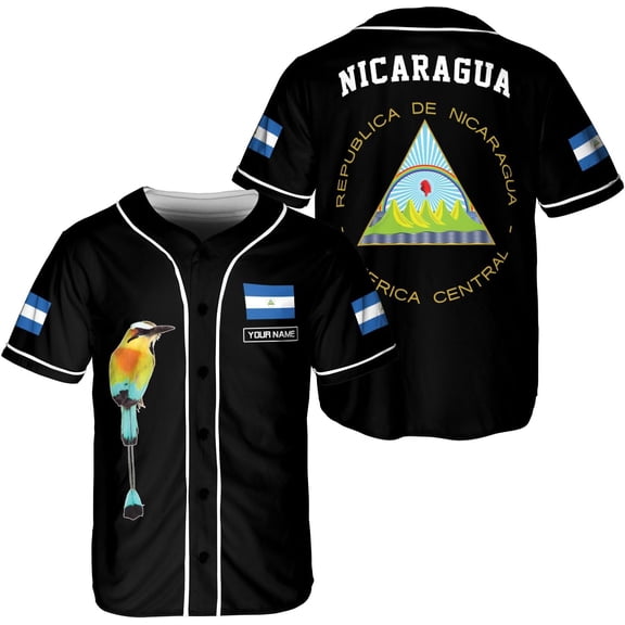 Personalized Nicaragua Baseball Jersey Shirt Name Nicaraguan Baseball Jersey for Men & Women Nicaraguan Camisas (S)