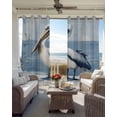 thumbnail image 6 of Seaside Pelican Blackout Curtains for Bedroom Living Room Darkening Curtains 63 Inches Long Blue Rustic Art Ocean Birds Window Curtain 2 Panels Set Insulated Window Treatment Grommet Drapes 52"x63", 6 of 9