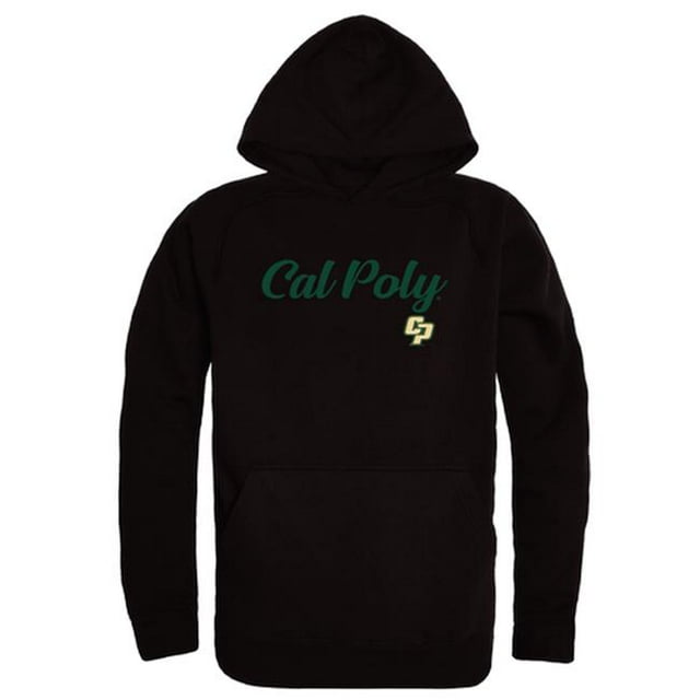 W Republic 558-167-BLK-03 Men Cal Poly Mustangs Script Hoodie, Black - Large