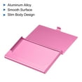 thumbnail image 4 of Uxcell 3.6x2.3x0.3 Inch Name Cards Case Alloy Business Card Holder Pink, 4 of 5