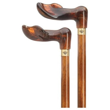 Unisex Amber/Walnut Palm Grip Cane