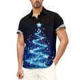 thumbnail image 2 of Stamzod Hawaiian Casual Shirts for Men Turndown Short Sleeve Christmas Shirts Holiday Xmas Oversized Button Down Shirt Men Fashion Clothing Light Blue M, 2 of 5