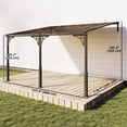 thumbnail image 3 of Outsunny Pavillon Adossé 13 Pieds x 10 Pieds, Pergola Extérieure à Toit Rigide Fixée au Mur, 3 of 10