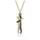 thumbnail image 1 of Collar con colgante de pareja para hombre y mujer, collar con abrazo cariñoso para parejas, oro negro, código de producto 49834, oro negro, 1 of 3