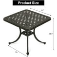 thumbnail image 5 of HOMEFUN Patio End Table, Outdoor Square Cast Aluminum Side Table, Antique Bronze, 5 of 8
