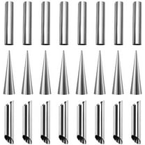 WSNIJFU Cream Horn Molds 24Pcs Cannoli Tubes Stainless Steel Pancake Tube Moulds , Screw Croissant Mold DIY Spiral Cake Horn Bread Baking Molds Round & Cone & Tubular Shaped Mold