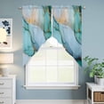 thumbnail image 6 of Turquoise Marble Kitchen Window Curtains, Swag Curtains Valance for Bedroom Living Room Bathroom, Farmhouse Abstract Ombre Texture Rod Pocket Window Treatment Curtain Block Drapes 2 Panels 36"x63", 6 of 9