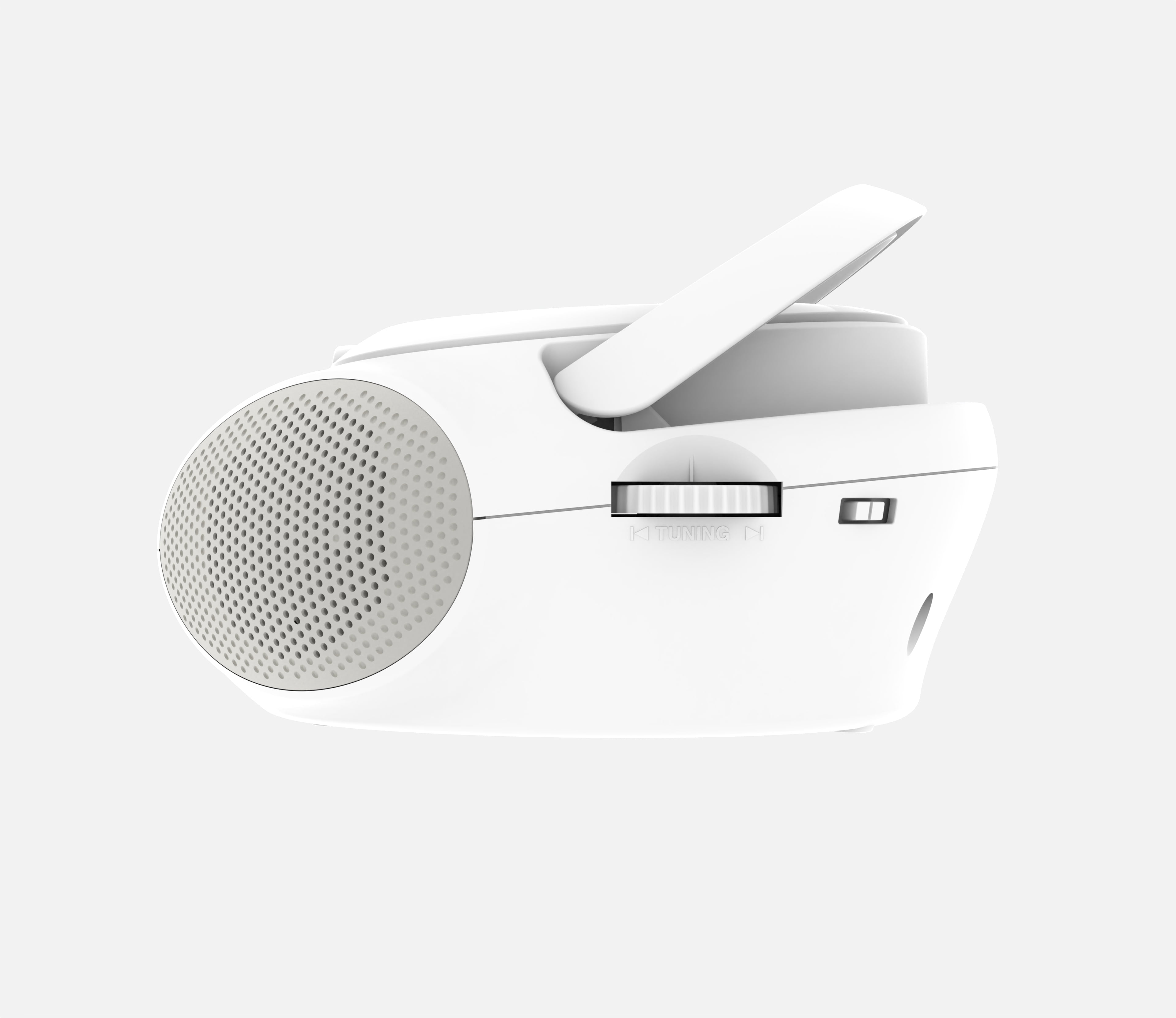 Magnavox Portable CD Boombox with FM Stereo Radio, Top-Loading CD Player, AUX Input, LED Display, AC/DC Power, Battery Operated Boombox, White