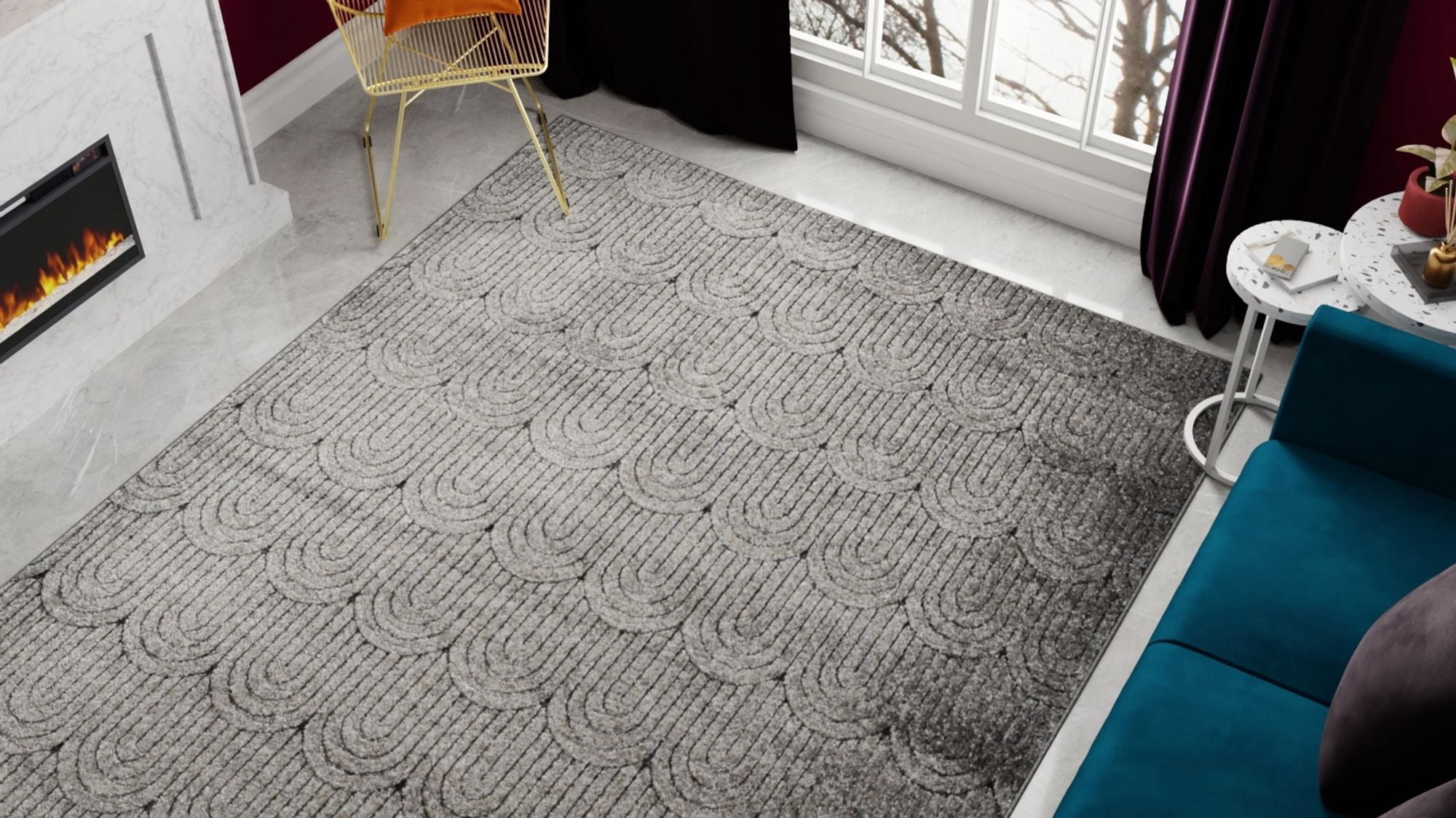 Rugs America Chanai CN40E Contemporary Geometric 5'0" X 7'0" Area Rug