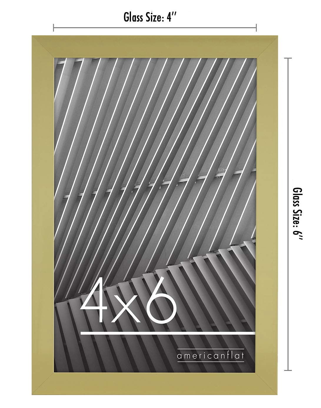 Americanflat 4x6 Picture Frame in Gold with Shatter Resistant Glass - Horizontal and Vertical Formats for Wall and Tabletop