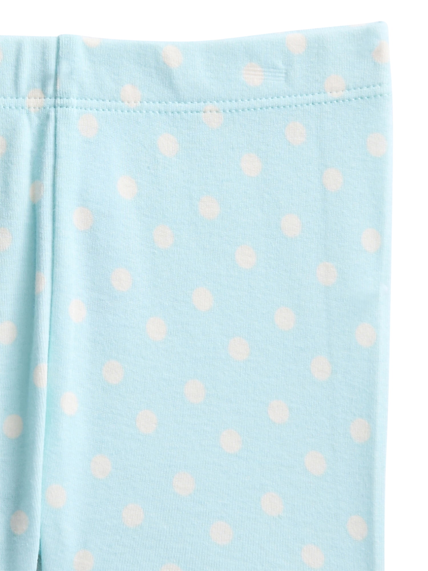Wonder Nation Toddler Girls Short Sleeve Tee and Shorts Cotton Tight Fit Pajama Set, 4-Piece, Sizes 12M-5T