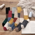 thumbnail image 3 of 5PCS Patchwork Color Keep Warm Ladies Pile Socks Thicking Women Socks Mid Tube Socks Style 1Pair for Winter, 3 of 7