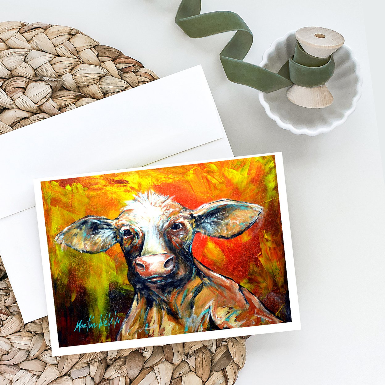 Happy Cow Greeting Cards Pack of 8 7 in x 5 in