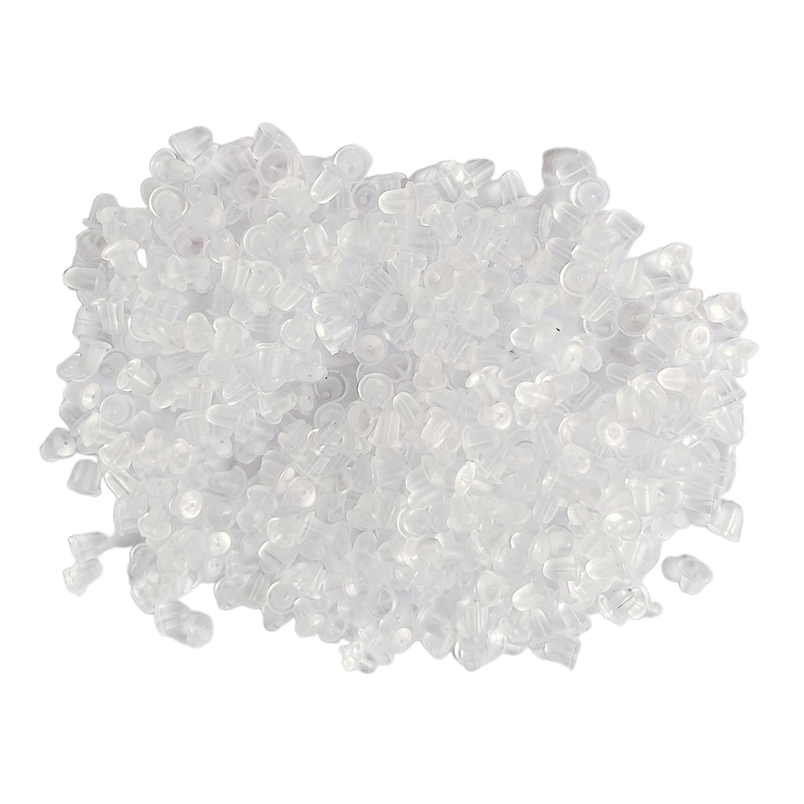 1000Pcs Silicone Earring Backs Clear Earring Clutch Nuts Replacement