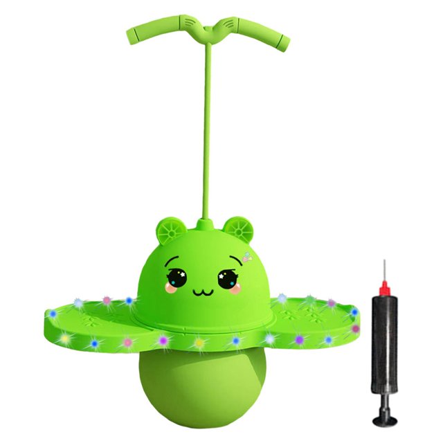 Pogo Ball con mango, pelota para saltar, tablero de dibujos animados, Pogo Balance, pelota que rebota, pelota que rebota para ejercicios, casa al aire Verde
